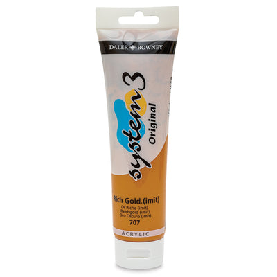 DALER & ROWNEY SYSTEM 3 ACRYLIC 150 ML RICH GOLD IMIT 150707
