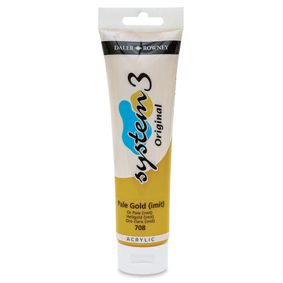 DALER & ROWNEY SYSTEM 3 ACRYLIC 150 ML PALE GOLD IMIT 150708