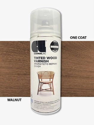 COSMOS ACRYLIC SPRAY PAINT 400 ML TINTED  WOOD VARNISH WALNUT N603