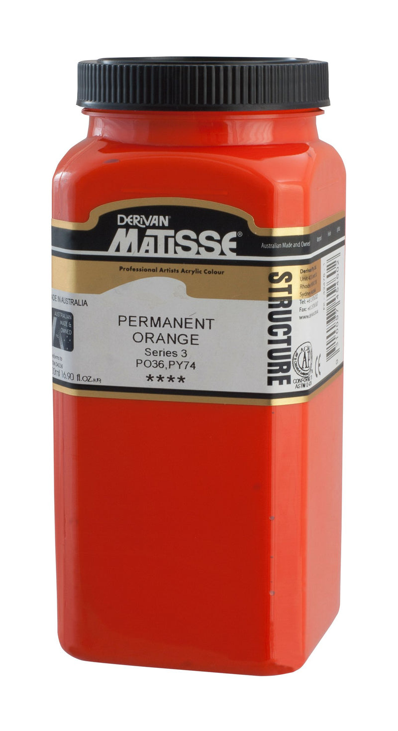 MATISSE STRUCTURE ACRYLIC 500 ML SR 3 PERMANENT ORANGE 1M5PO