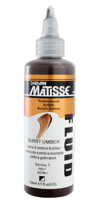 MATISSE FLUID ACRYLIC 135 ML SR 1 BURNT UMBER 1MFU35BU