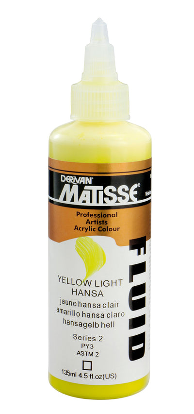 MATISSE FLUID ACRYLIC 135 ML SR 2 YELLOW LIGHT HANSA 1MFU35YLH