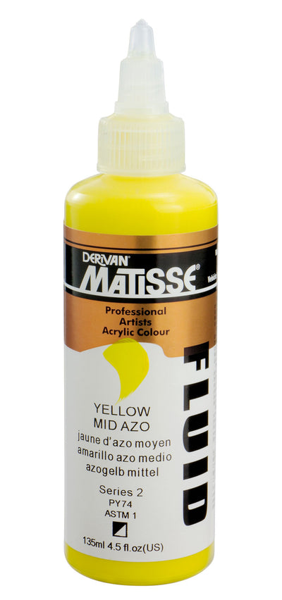 MATISSE FLUID ACRYLIC 135 ML SR 2 YELLOW MID AZO 1MFU35YMA