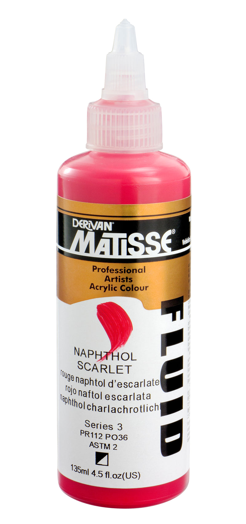 MATISSE FLUID ACRYLIC 135 ML SR 3 NAPHTHOL SCARLET 1MFU35NS