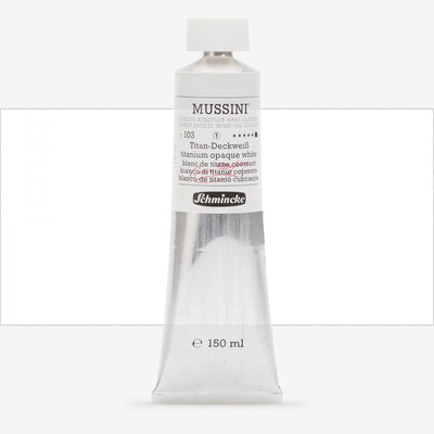 Schmincke Mussini Oil Colour 150ML SR 6 Titanium Opaque White (103)