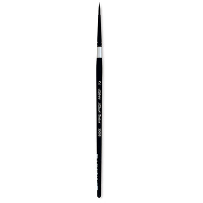 SILVER BLACK VELVET SYNTHETIC SQUIRREL BRUSH ROUND SHORT HANDLE NO 2 SR (3000S)