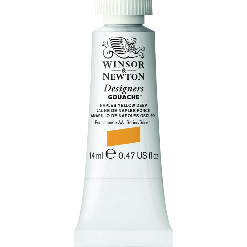 WINSOR & NEWTON DESIGNERS GOUACHE COLOUR 14 ML SR 1 NAPLES YELLOW DEEP (605425)