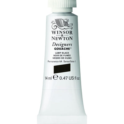 WINSOR & NEWTON DESIGNERS GOUACHE COLOUR 14 ML SR 1 LAMP BLACK (605337)