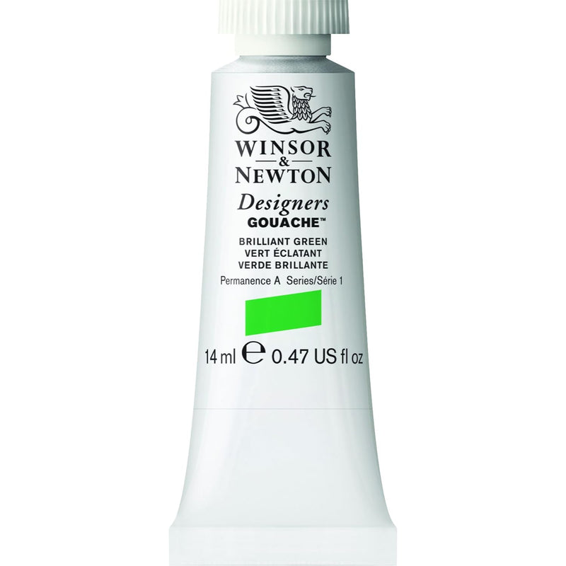 WINSOR & NEWTON DESIGNERS GOUACHE COLOUR 14 ML SR 1 BRILLIANT GREEN (605046)