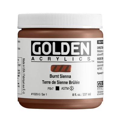GOLDEN HEAVY BODY ACRYLIC COLOUR 237 ML SR 1 BURNT SIENNA (0001020-5)