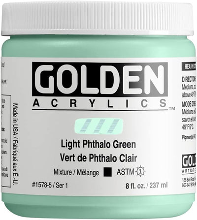 GOLDEN HEAVY BODY ACRYLIC COLOUR 237 ML SR 1 LIGHT PHTHALO GREEN (0001578-5)