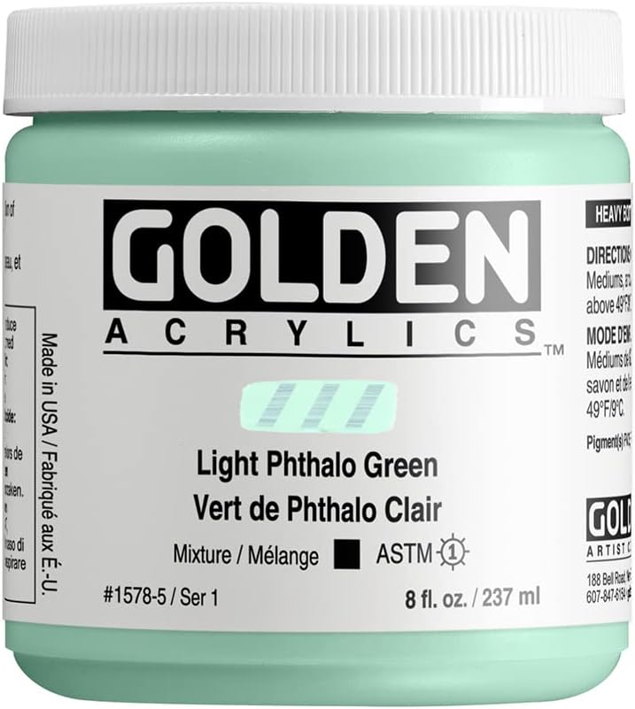 GOLDEN HEAVY BODY ACRYLIC COLOUR 237 ML SR 1 LIGHT PHTHALO GREEN (0001578-5)