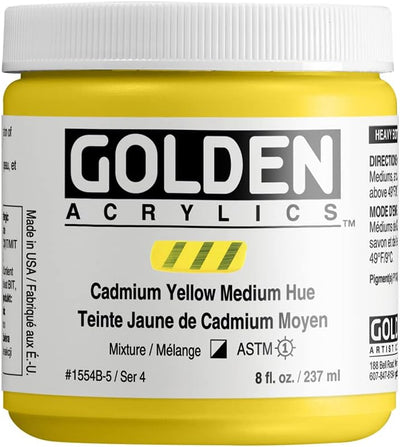 GOLDEN HEAVY BODY ACRYLIC COLOUR 237 ML SR 4 CADMIUM YELLOW MEDIUM HUE (0001554-5)