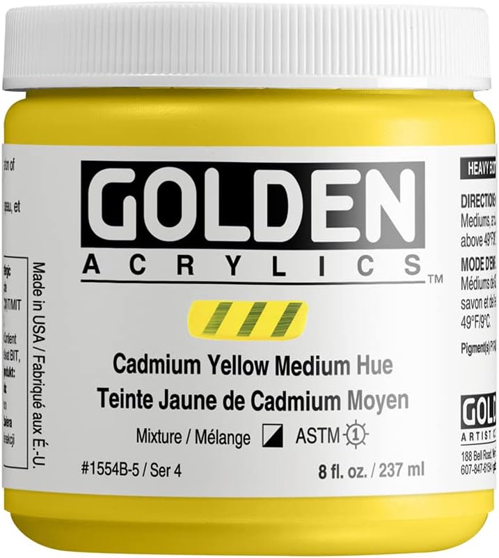 GOLDEN HEAVY BODY ACRYLIC COLOUR 237 ML SR 4 CADMIUM YELLOW MEDIUM HUE (0001554-5)