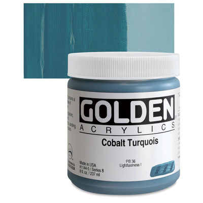 GOLDEN HEAVY BODY ACRYLIC COLOUR 237 ML SR 8 COBALT TURQUOISE (0001144-5)