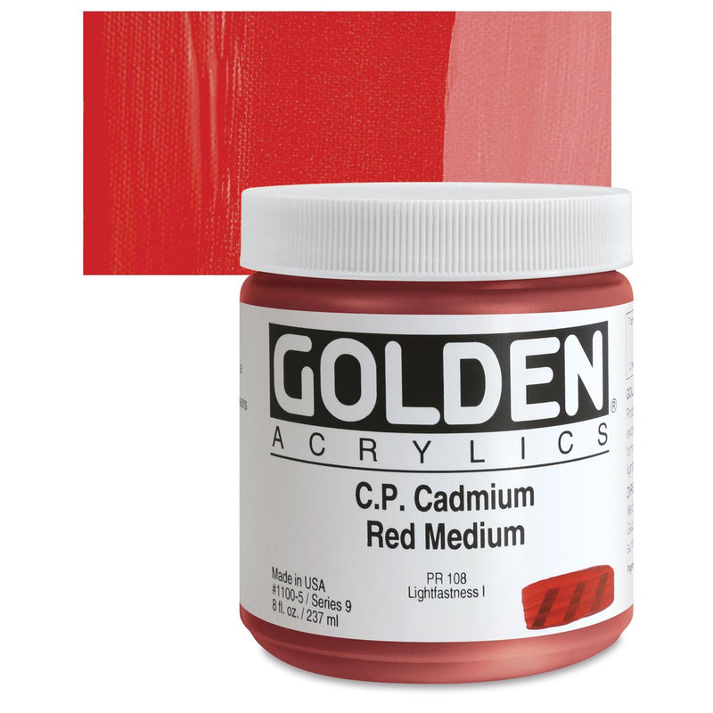 GOLDEN HEAVY BODY ACRYLIC COLOUR 237 ML SR 9 C.P. CADMIUM RED MEDIUM (0001100-5)