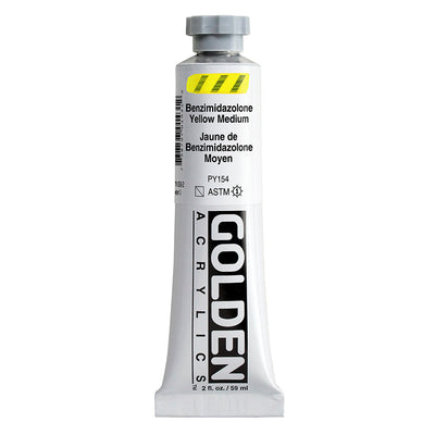 GOLDEN HEAVY BODY ACRYLIC COLOUR 59 ML SR 3 BENZIMIDAZOLONE YELLOW MEDIUM (0001008-2)