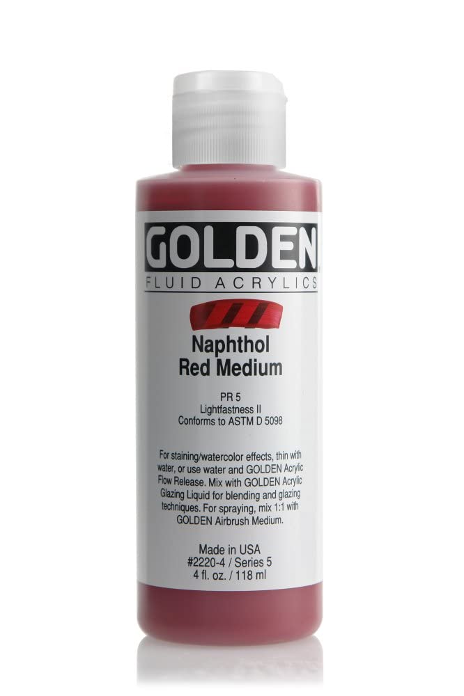GOLDEN FLUID ACRYLIC COLOUR 118 ML SR 5 NAPHTHOL RED MEDIUM (0002220-4)