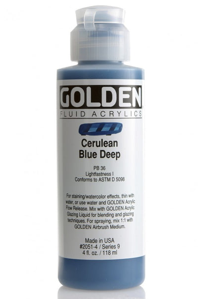 GOLDEN FLUID ACRYLIC COLOUR 118 ML SR 9 CERULEAN BLUE DEEP (0002051-4)
