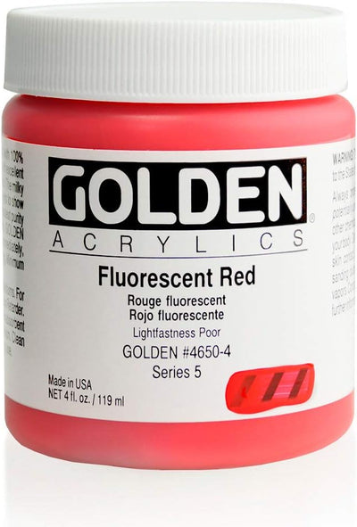GOLDEN HEAVY BODY ACRYLIC COLOUR 118 ML SR 5 FLUORESCENT RED (0004650-4)