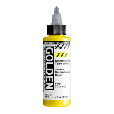 GOLDEN HIGH FLOW ACRYLIC COLOUR 118 ML SR 1 TRANSPARENT BENZ YELLOW MEDIUM (0008555-4)