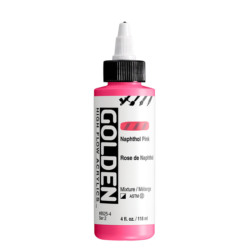 GOLDEN HIGH FLOW ACRYLIC COLOUR 118 ML SR 2 NAPHTHOL PINK (0008525-4)