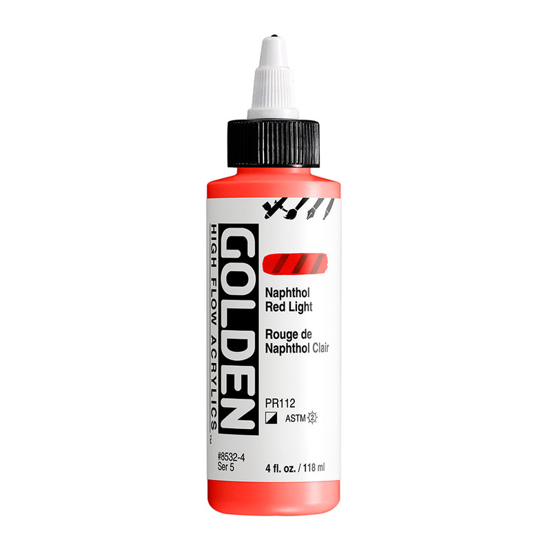 GOLDEN HIGH FLOW ACRYLIC COLOUR 118 ML SR 5 NAPHTHOL RED LIGHT (0008532-4)