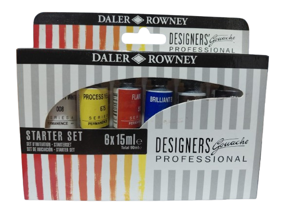 DALER & ROWNEY PROFESSIONAL DESIGNER GOUACHE STATER SET OF 6 X 15 ML (136900004)