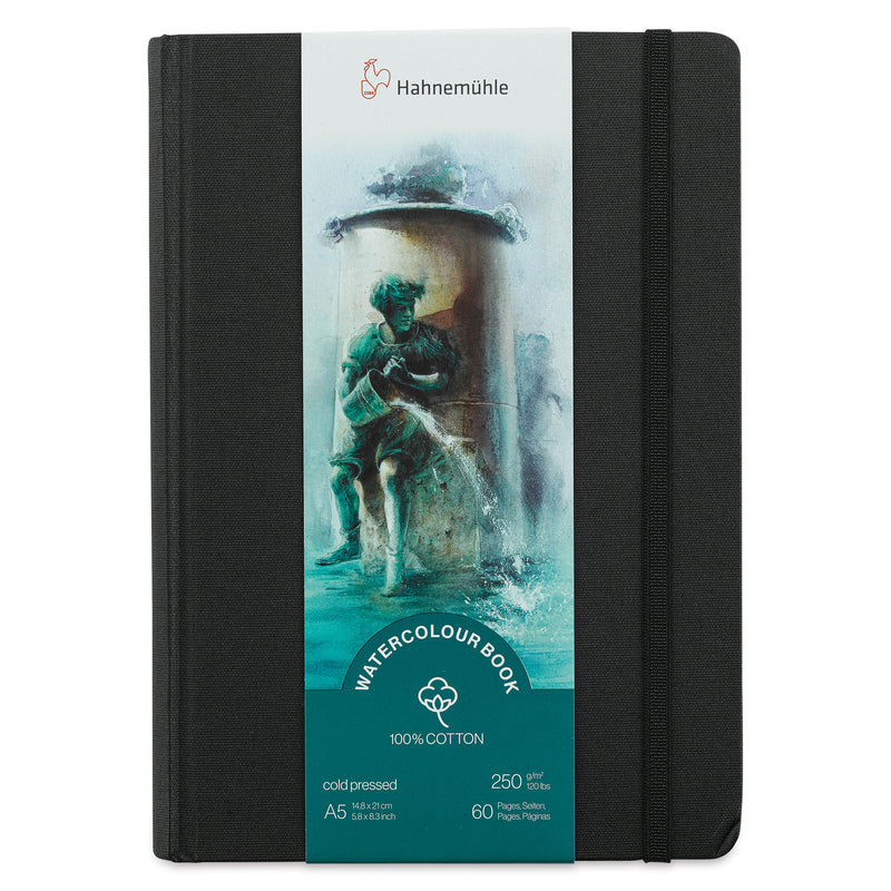 HAHNEMUHLE WATER COLOUR BOOK 250 GSM 100 % COTTON COLD PRESSED 60 PAGES A5 (10625352)