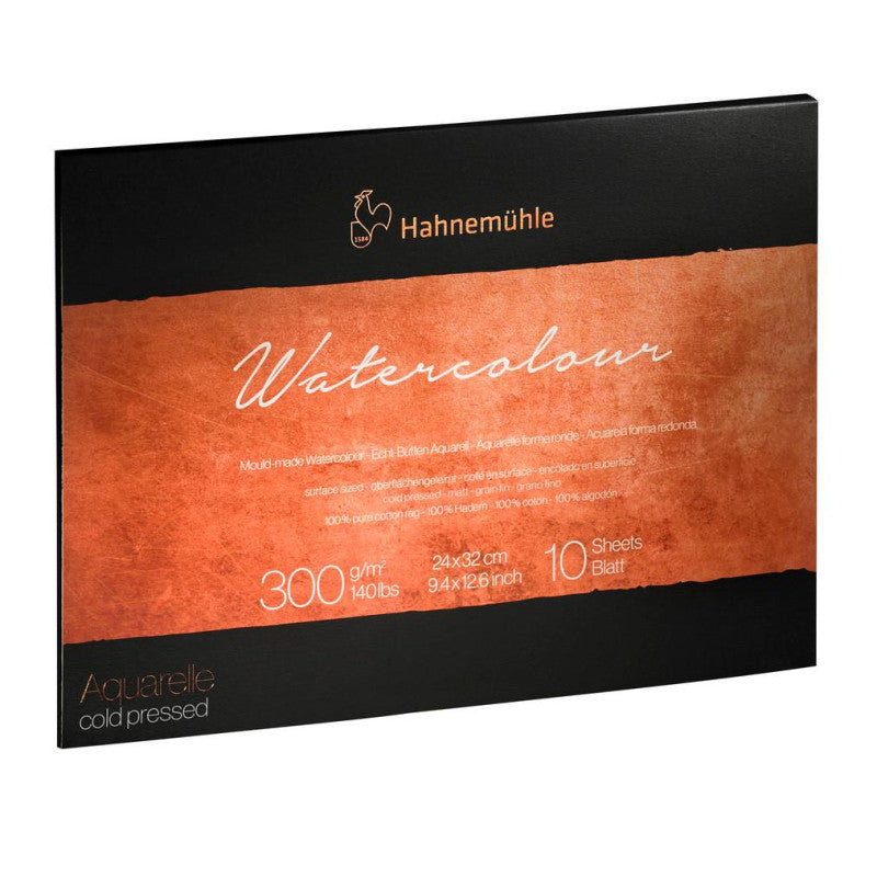 HAHNEMUHLE COLLECTION WATER COLOUR PAD 300 GSM 100% COTTON COLD PRESSED 24 X 32 CM 10 SHEETS (10625130)