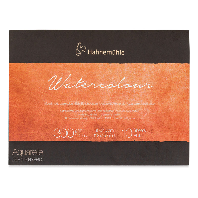 HAHNEMUHLE COLLECTION WATER COLOUR PAD 300 GSM 100% COTTON COLD PRESSED 30 X 40 CM 10 SHEETS (10625131)