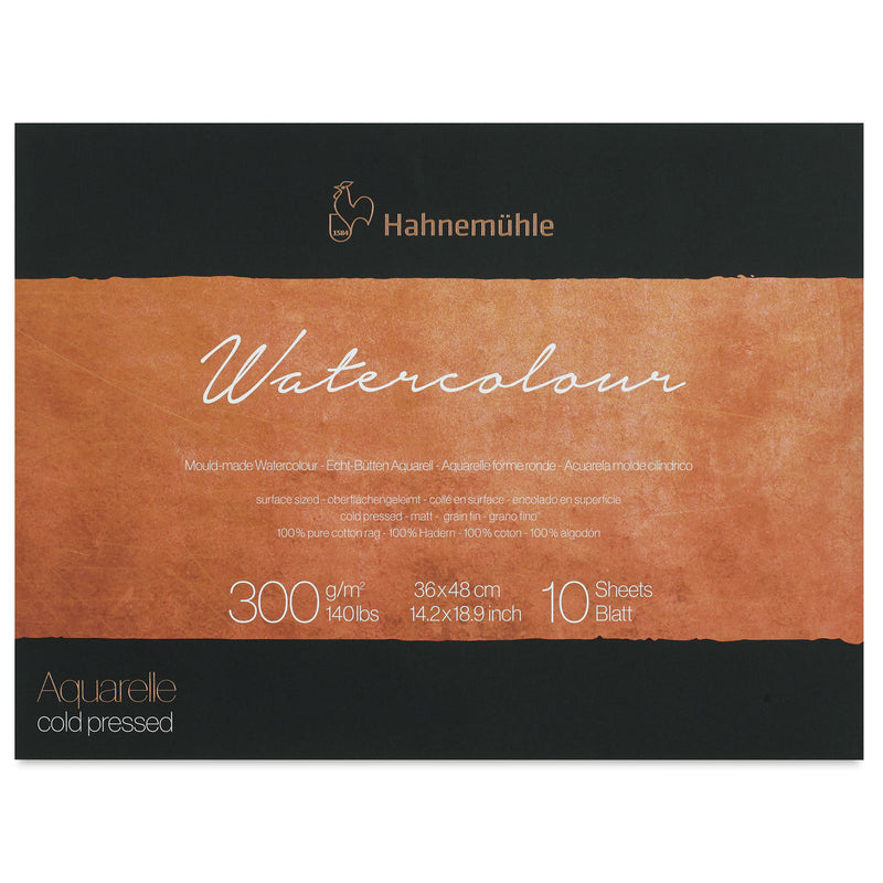 HAHNEMUHLE COLLECTION WATER COLOUR PAD 300 GSM 100% COTTON COLD PRESSED 36 X 48 CM 10 SHEETS (10625132)