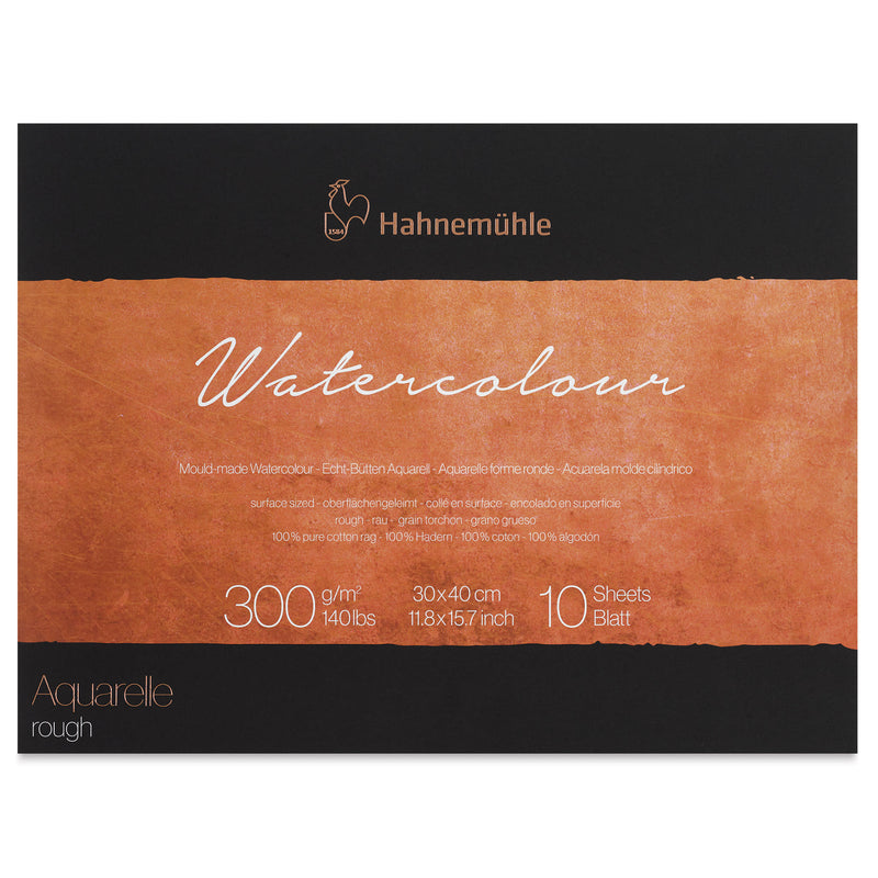 HAHNEMUHLE COLLECTION WATER COLOUR PAD 300 GSM 100% COTTON ROUGH 30 X 40 CM 10 SHEETS (10625141)