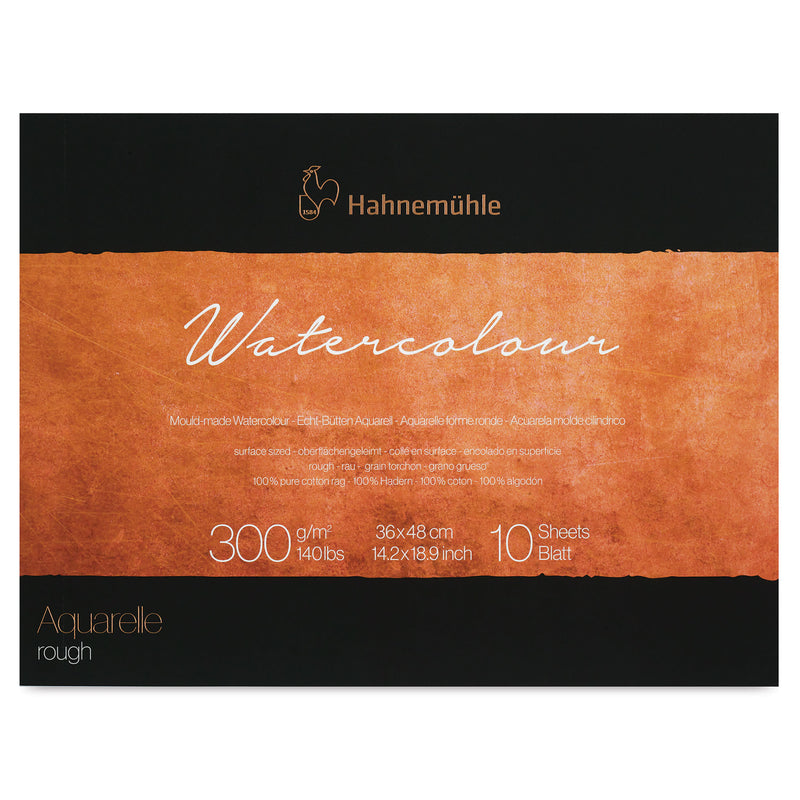HAHNEMUHLE COLLECTION WATER COLOUR PAD 300 GSM 100% COTTON ROUGH 36 X 48 CM 10 SHEETS (10625142)