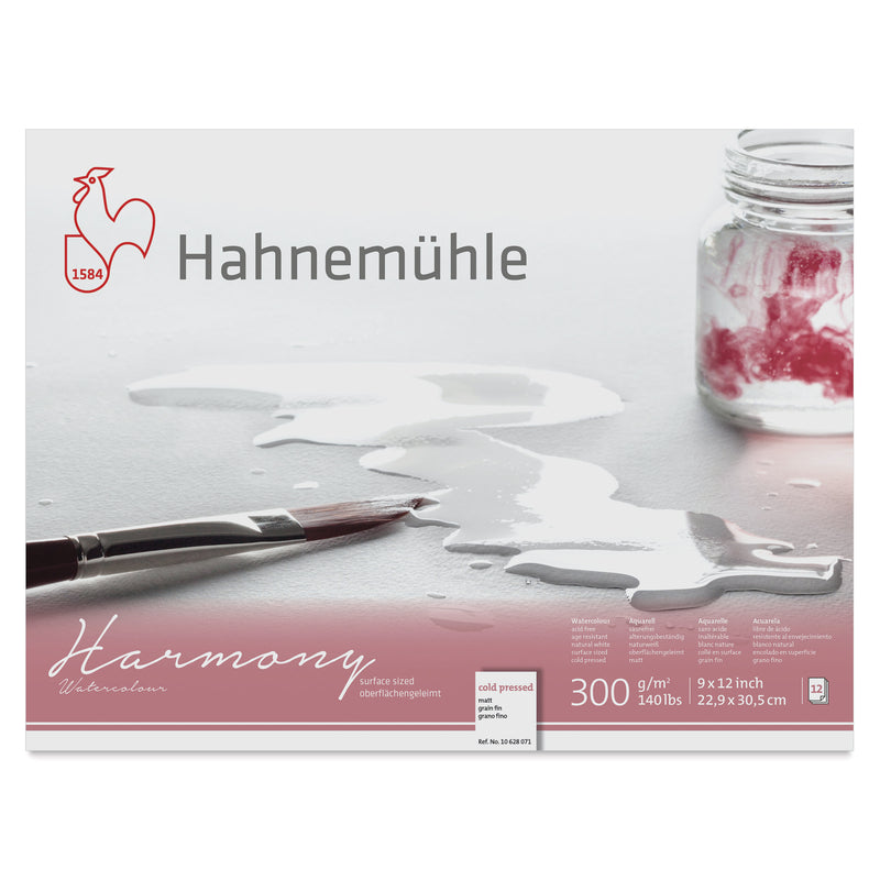 HAHNEMUHLE HARMONY WATER COLOUR PAD 300 GSM COLD PRESSED 9"X 12" 12 SHEETS (10628071)
