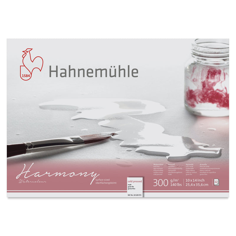HAHNEMUHLE HARMONY WATER COLOUR PAD 300 GSM COLD PRESSED 10"X 14" 12 SHEETS (10628072)