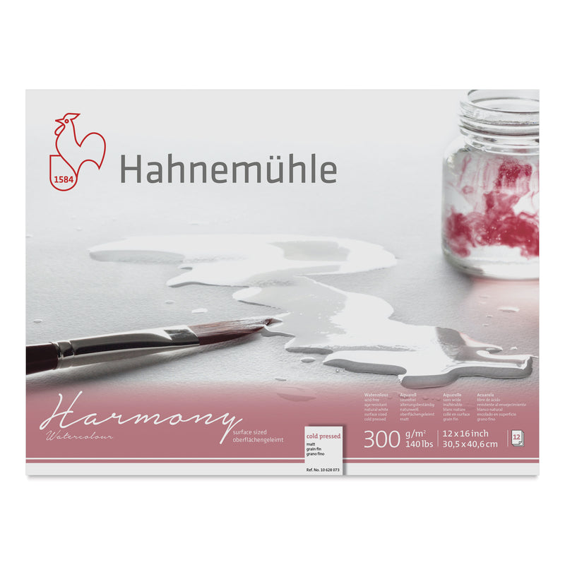 HAHNEMUHLE HARMONY WATER COLOUR PAD 300 GSM COLD PRESSED 12"X 16" 12 SHEETS (10628073)