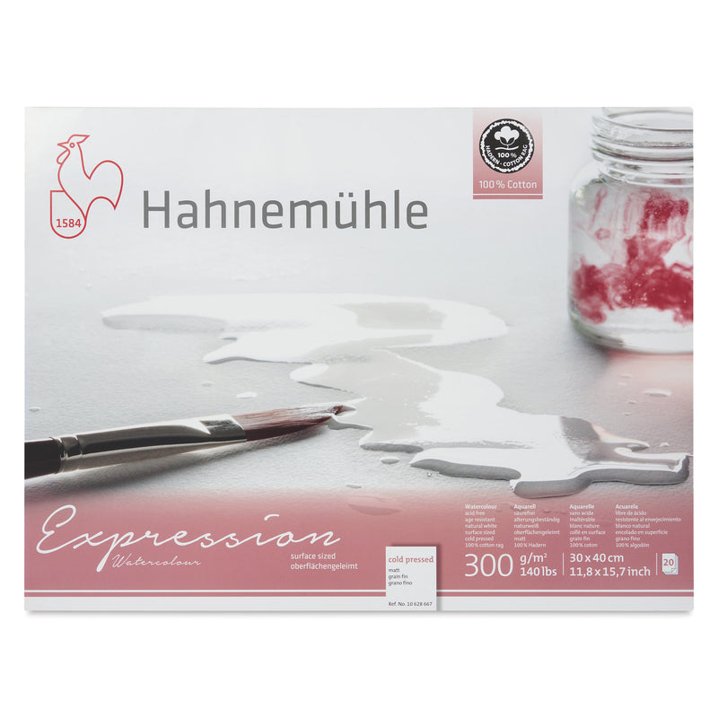 HAHNEMUHLE EXPRESSION WATER COLOUR PAD 300 GSM 100% COTTON COLD PRESSED 30 X 40 CM 20 SHEETS (10628667)