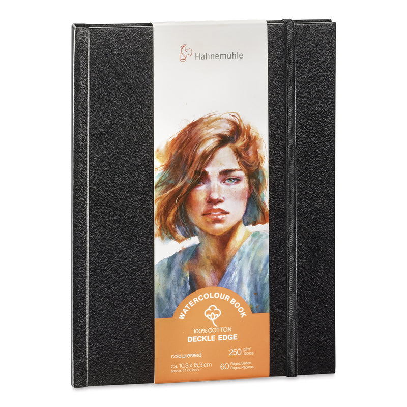 HAHNEMUHLE WATER COLOUR BOOK 250 GSM 100% COTTON DECKLE EDGE (PORTRAIT) 10.3 X 15.3 CM 30 SHEETS (10625360)