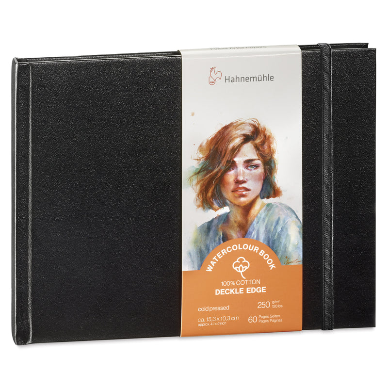 HAHNEMUHLE WATER COLOUR BOOK 250 GSM 100% COTTON DECKLE EDGE (LANDSCAPE) 15.3 X 10.3 CM 30 SHEETS (10625361)