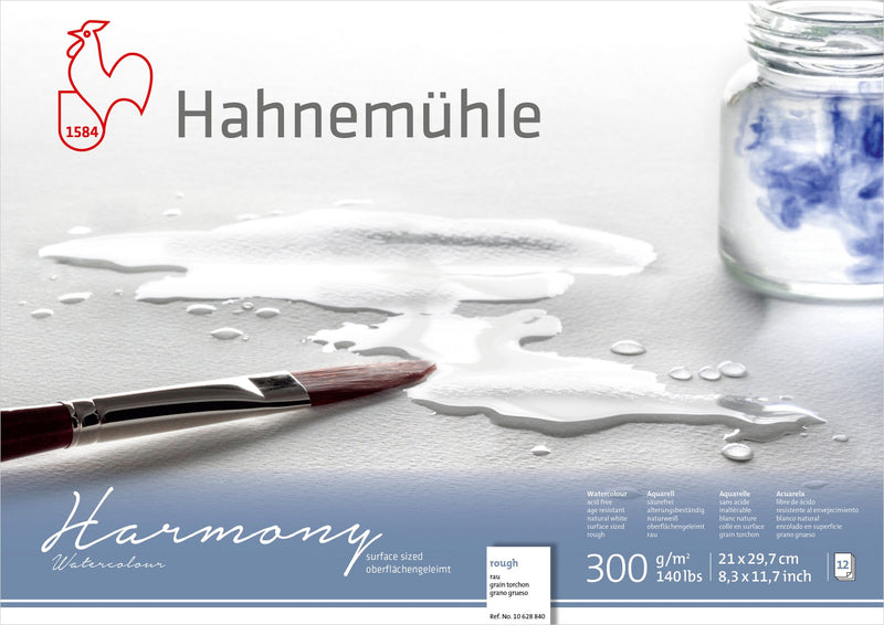 HAHNEMUHLE HARMONY WATER COLOUR PAD 300 GSM ROUGH A4 12 SHEETS (10628840)