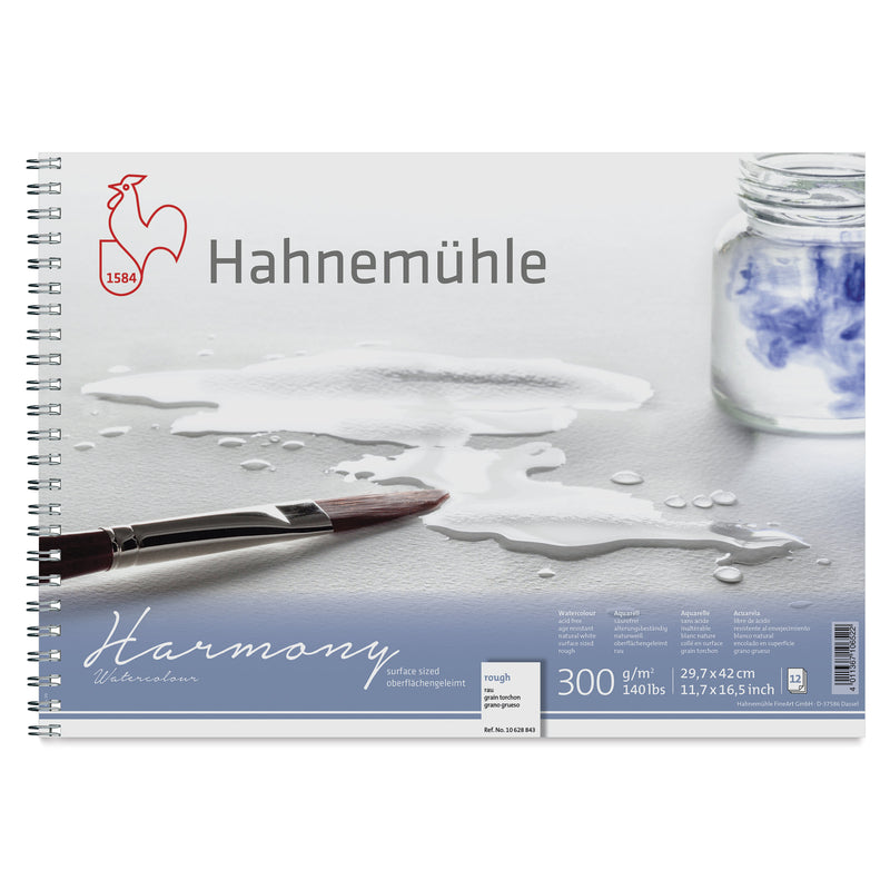 HAHNEMUHLE HARMONY WATER COLOUR PAD 300 GSM ROUGH A3 SPIRAL 12 SHEETS (10628843)