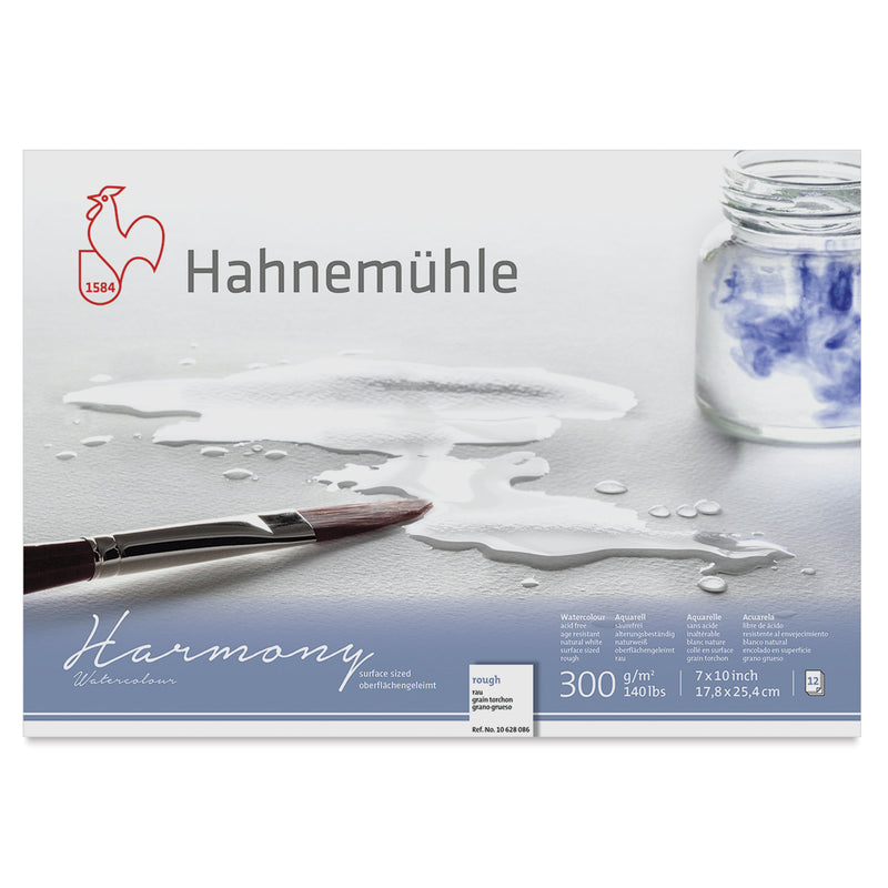 HAHNEMUHLE HARMONY WATER COLOUR PAD 300 GSM ROUGH 7" X 10" 12 SHEETS (10628086)