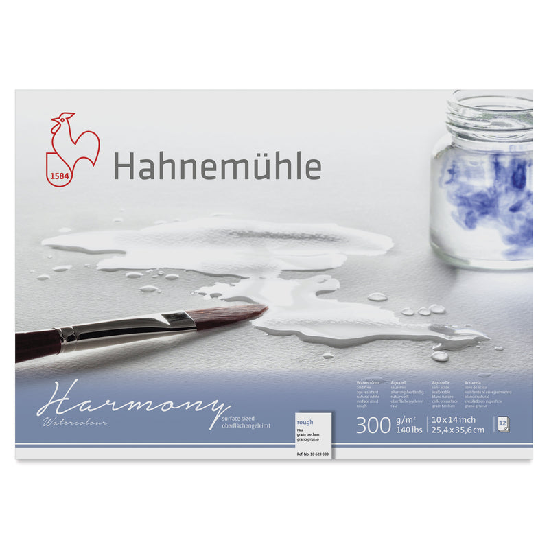 HAHNEMUHLE HARMONY WATER COLOUR PAD 300 GSM ROUGH 10"X14" 12 SHEETS (10628088)