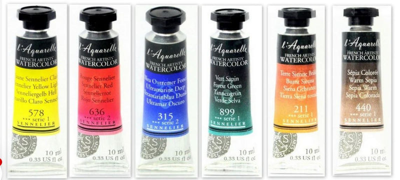 SENNELIER AQUARELLE TUBES SET B 6 x 10 ML