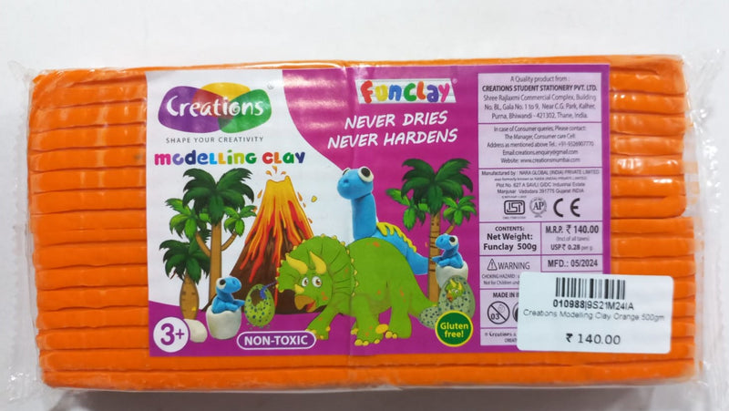 CREATIONS MODELLING CLAY ORANGE 500 GRAM
