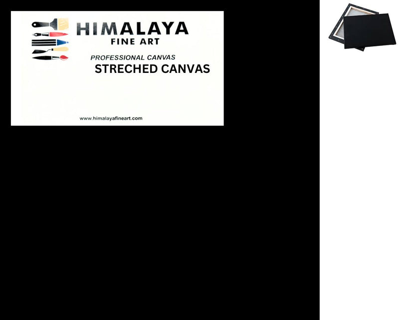 HIMALAYA STRETCHED CANVAS BLACK 16" X 20"