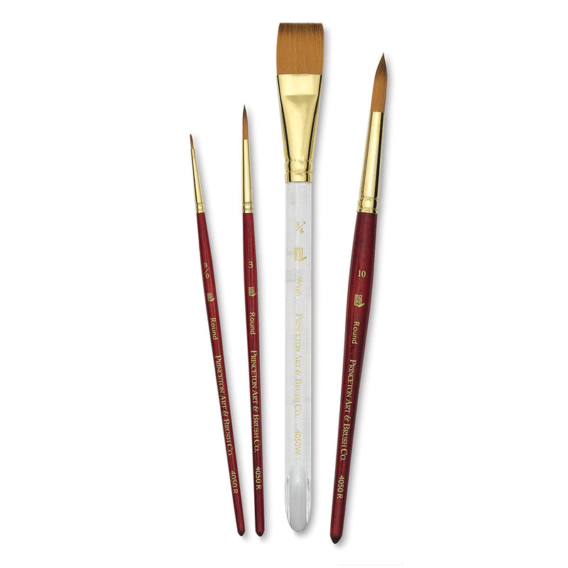 PRINCETON SR 4050 SHORT HANDLE SYNTHETIC BRUSH SET OF 4